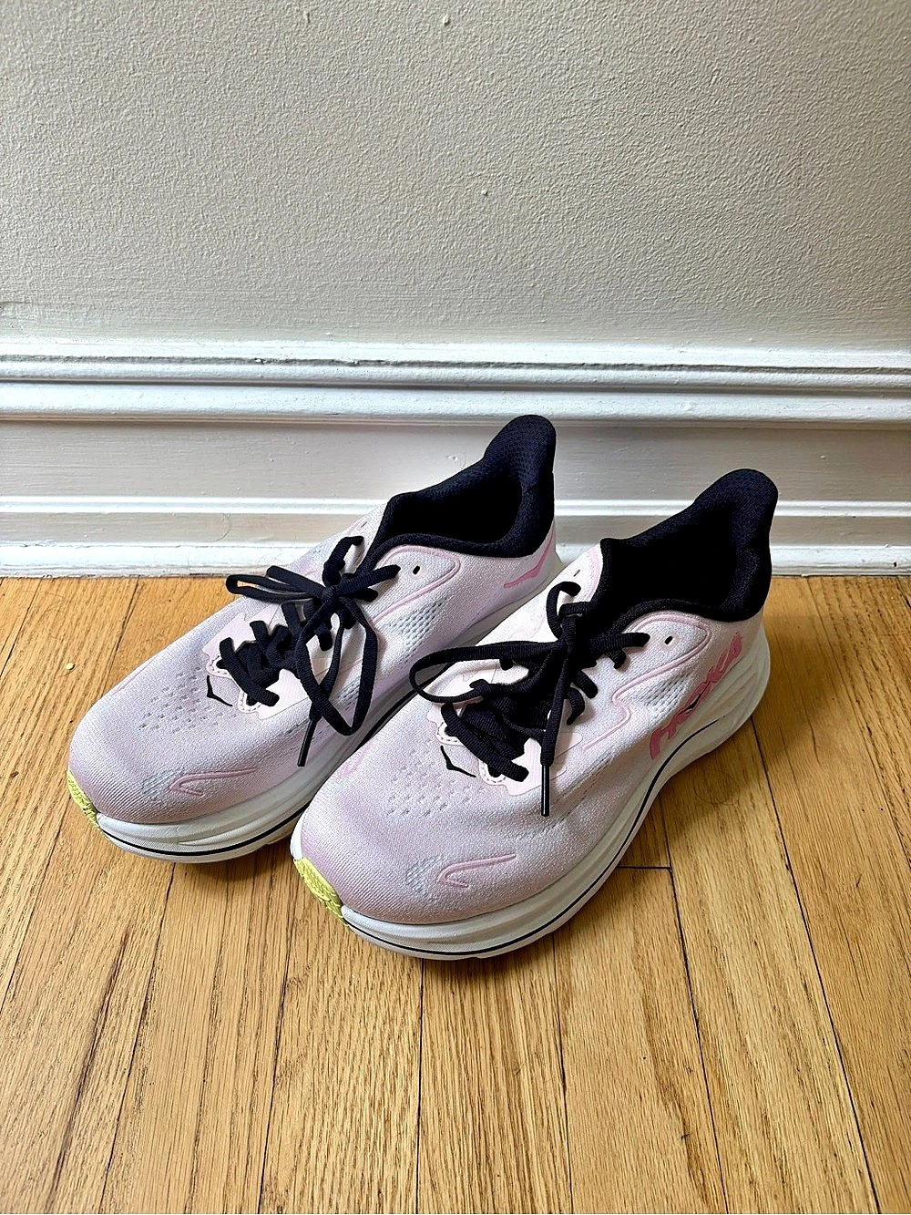 Hoka Clifton 10 Pink & White Athletic Shoes